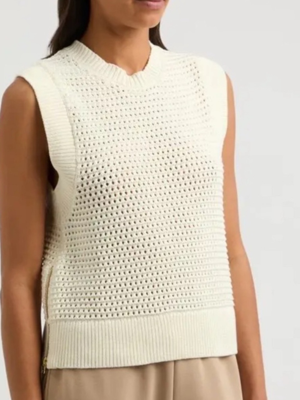 Varley Randal Open-knit Cotton-blend Vest